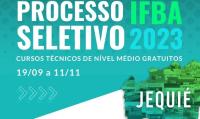 IFBA Campus Jequié oferece 320 vagas gratuitas para seus cursos técnicos de nível médio