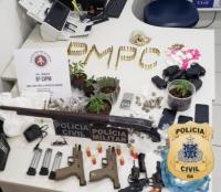 Polícia Civil apreende drogas e armas de fogo em Iguaí e Ibicuí