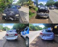 Ipiaú, quatro carros são danificados em engavetamento na BR-330